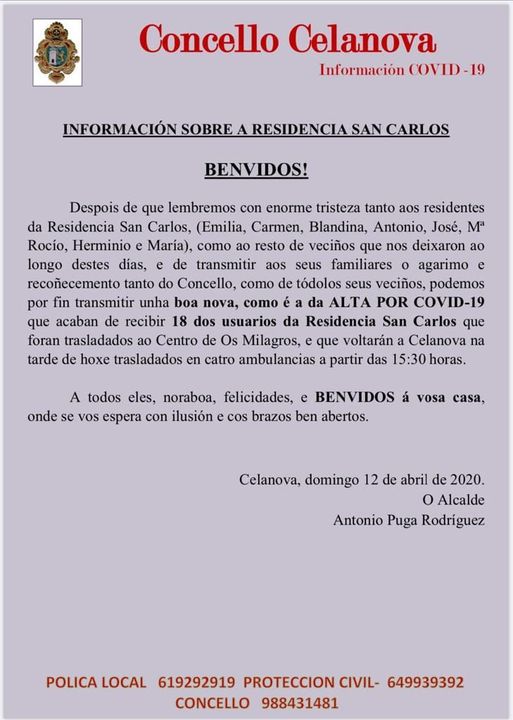 Información sobre a Residencia San Carlos 12-02-2022
